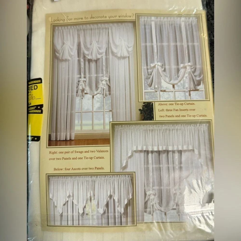 NEW Vintage Today's Curtain Stripe Sheer Ivory Panel 60W x 63L HC International